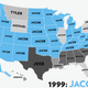 Illustration for article titled Map: Six Decades of the Most Popular Names for Boys, State-by-State